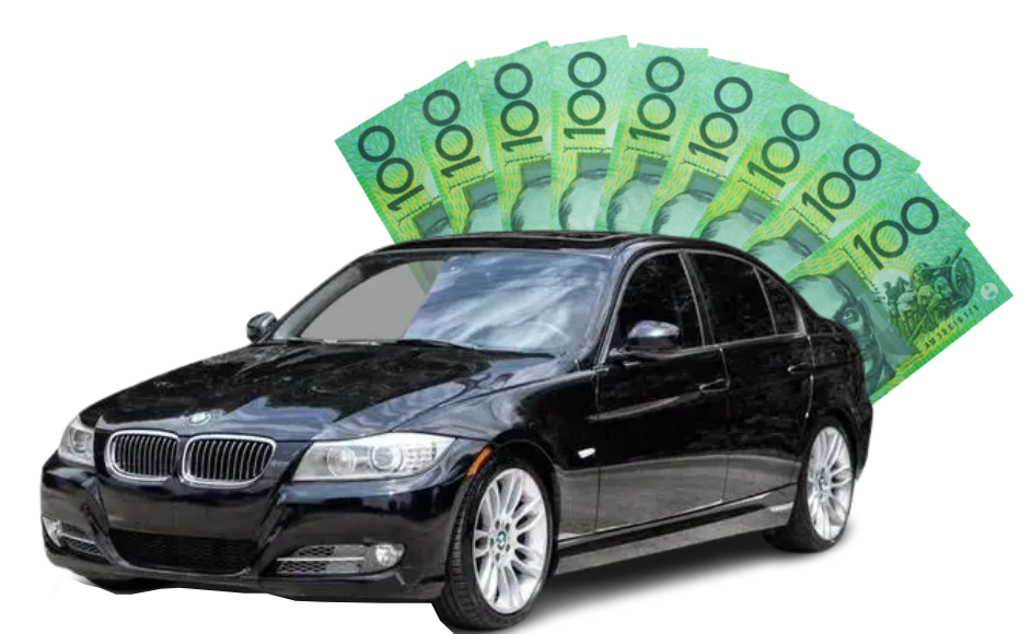 Black Car Front With AUD Cash
